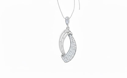 Crescent Pendant Necklace, Adjustable Chain, Elegant Gift Moissanite
