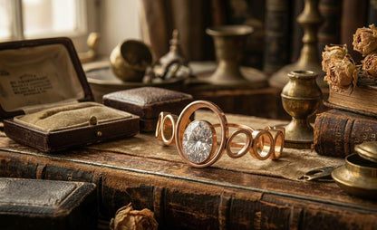 Oval Moissanite Circle Ring | Hypoallergenic Statement Ring | Luxury Gift for Her