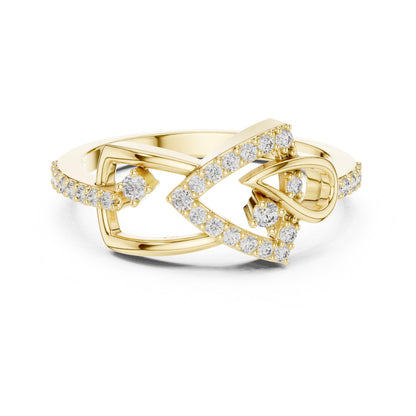 Riora elegant infinity moissanite diamond ring for women in rose gold, minimalist wedding band and promise gift with sparkling stones.