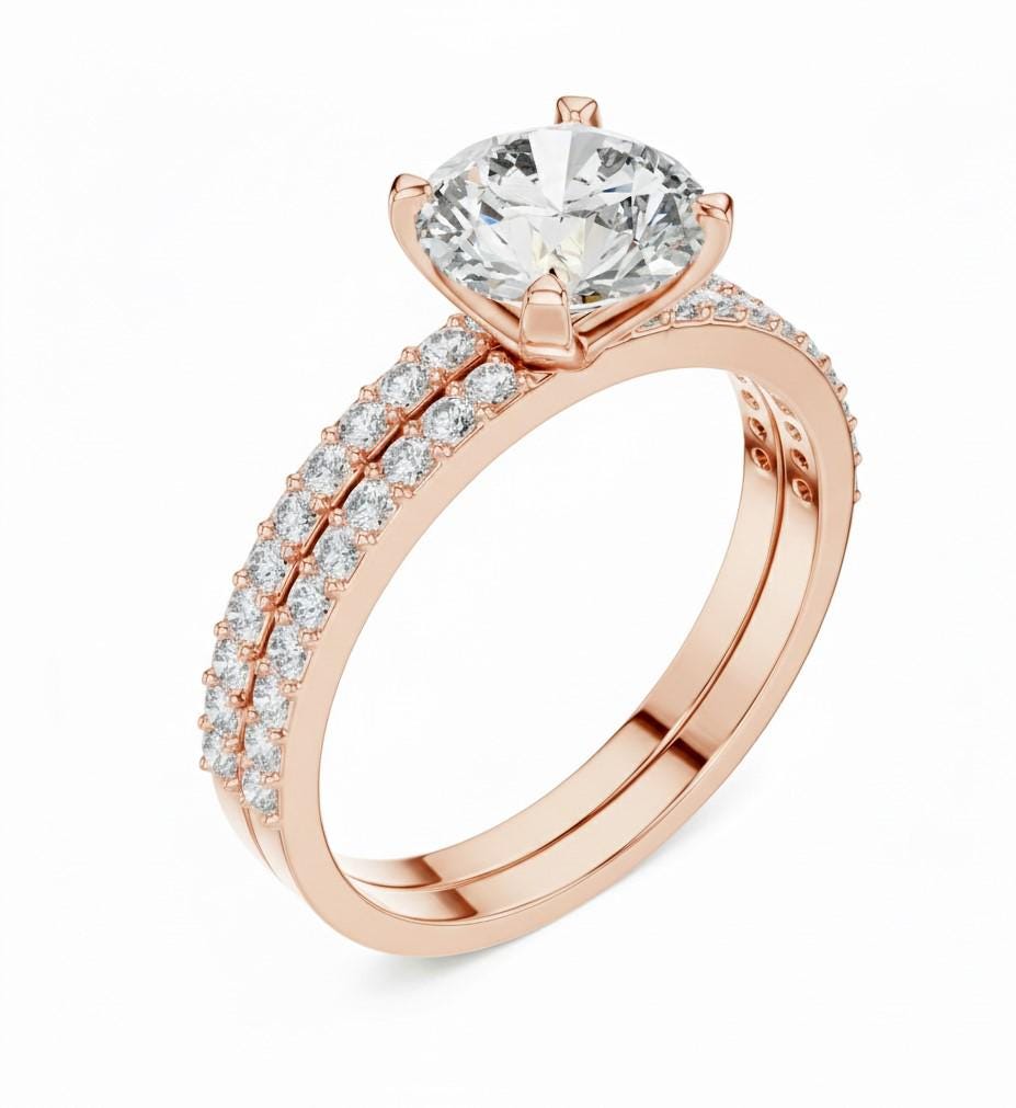 Elegant CZ Engagement Ring | Gold, Rose Gold & Silver | Bridal Promise Ring