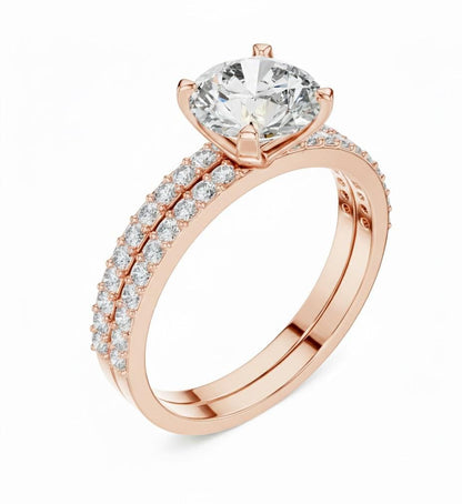 Elegant CZ Engagement Ring | Gold, Rose Gold & Silver | Bridal Promise Ring