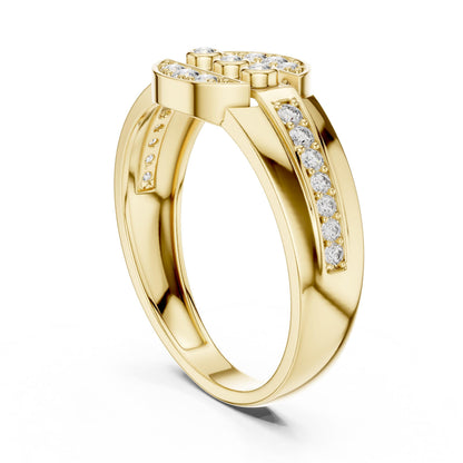 Riora luxury moissanite diamond statement cocktail ring in gold and silver, bold bridal or anniversary jewelry.