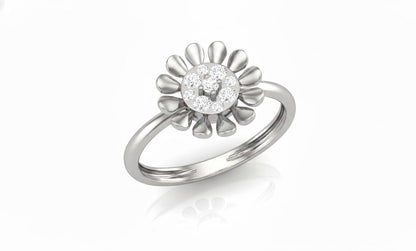 Moissanite Floral Daisy Ring for Women | Gold, Rose Gold & Silver | Sizes 5–11 | Promise & Valentine Gift