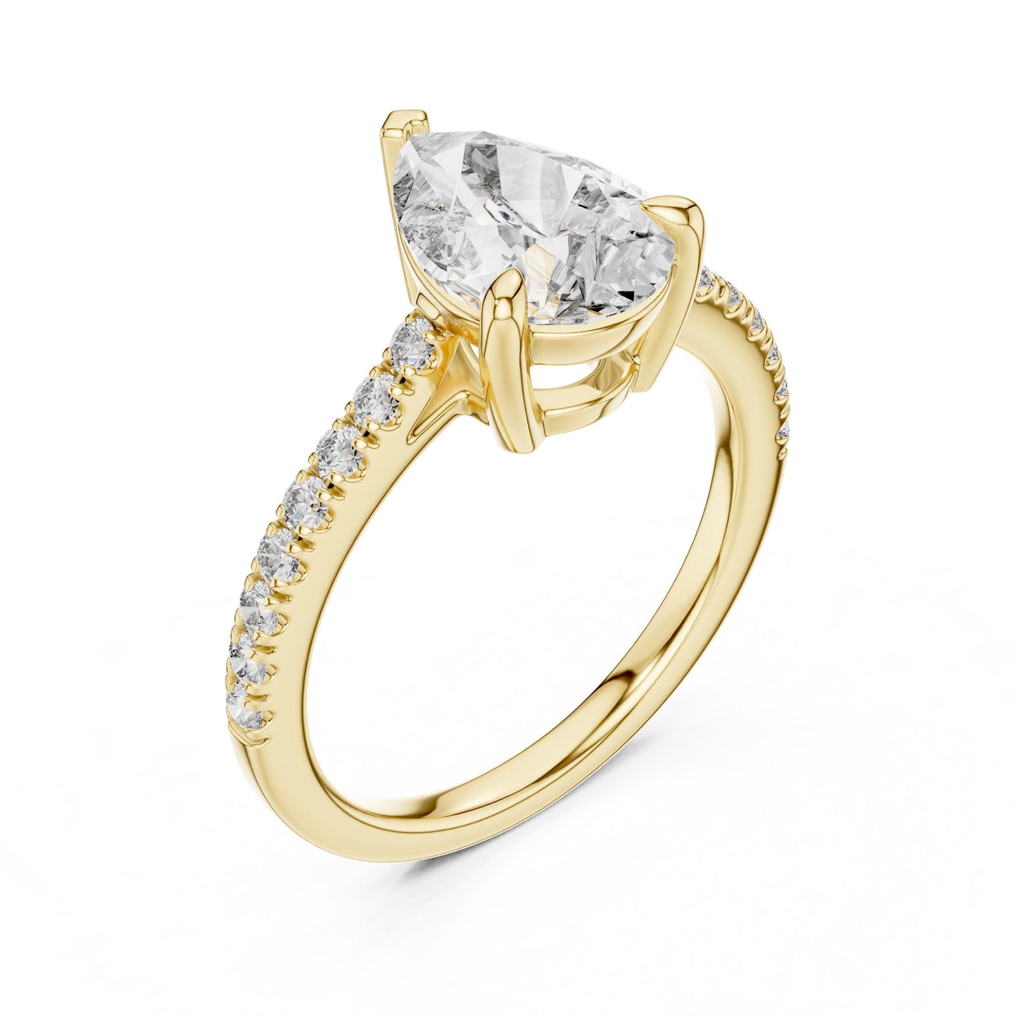 Pear Cut CZ Ring | Gold Rose Gold Silver Engagement & Promise Ring