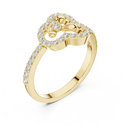 Riora elegant rose gold floral clover moissanite diamond ring with minimalist design for women.