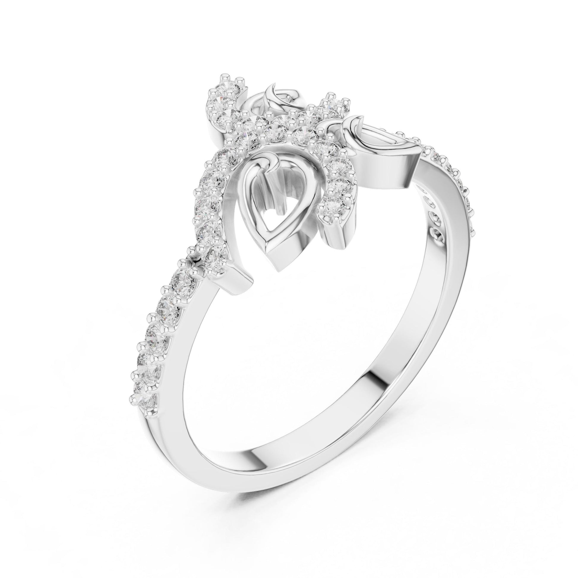 Rose gold butterfly moissanite diamond ring with delicate nature-inspired design, minimalist engagement jewelry by Riora.
