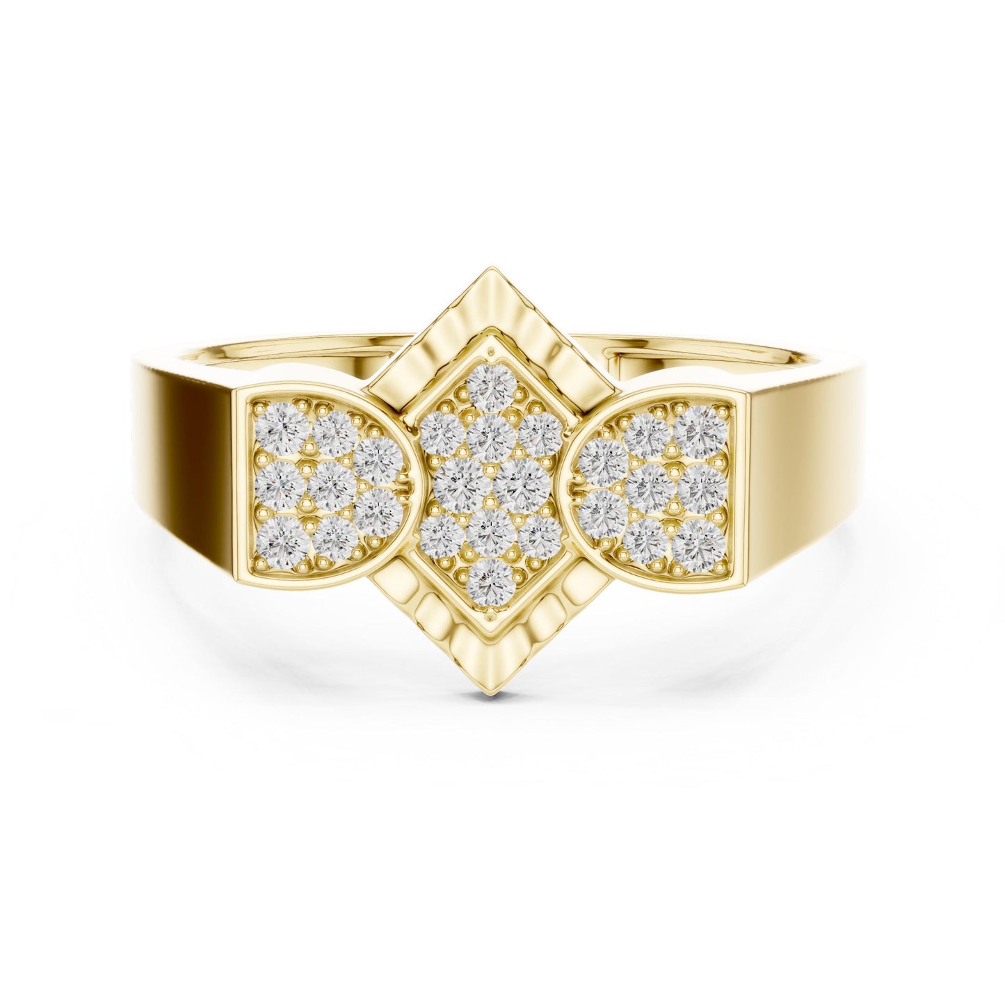 Geometric CZ Statement Ring – Rose Gold, Gold & Silver Bridal Band | Regalia & Roses