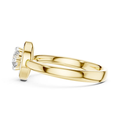 Moissanite diamond engagement band by Riora featuring a vintage swirl design, perfect as a wedding or bridal gift.