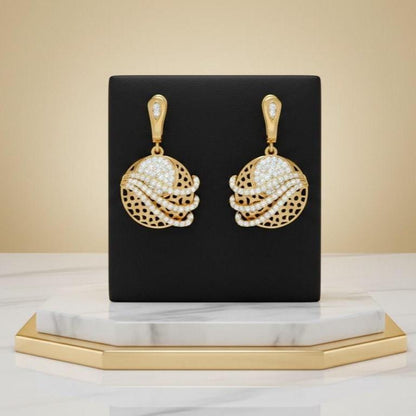 Moissanite Drop Earrings | Rose Gold Swirl, Nickel-Free