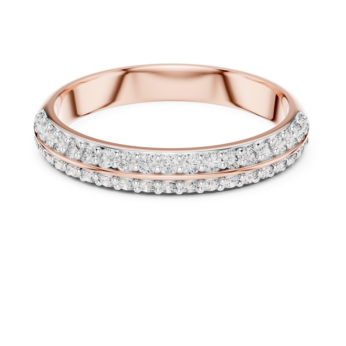 Riora moissanite diamond eternity ring with pave setting, full eternity band for wedding or anniversary, stackable bridal jewelry