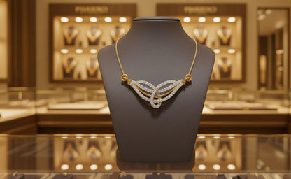 Moissanite Wave Pendant Necklace for Women | Gold, Rose Gold & Silver | Elegant Minimalist Jewelry