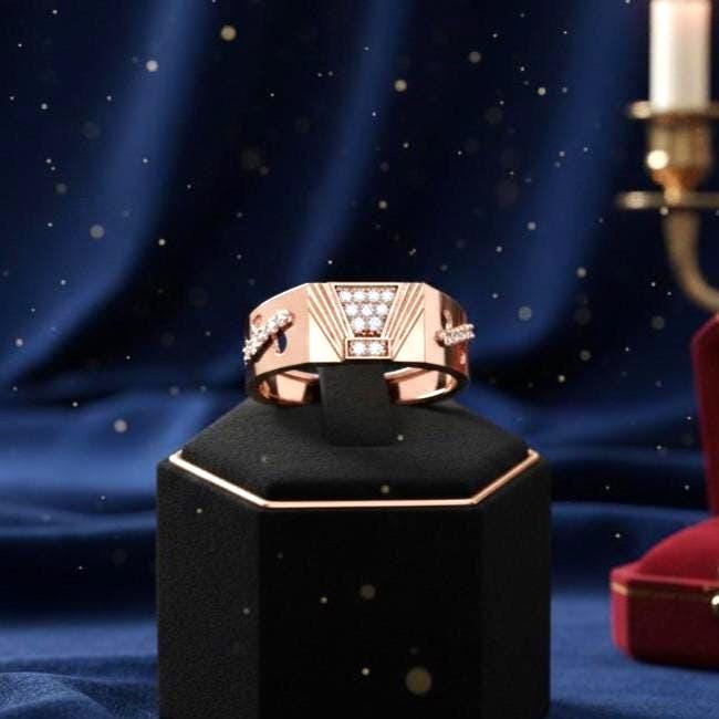 Riora luxury moissanite diamond statement ring for women in gold, bridal jewelry with sparkling central stone and elegant design