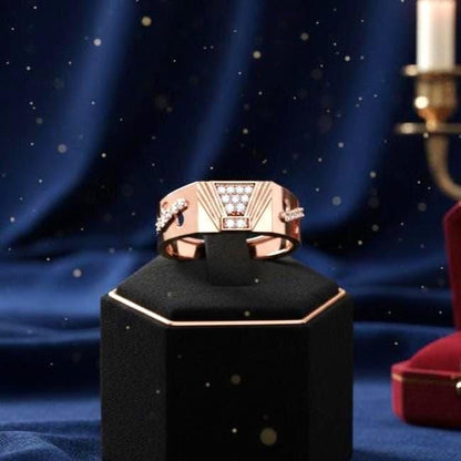 Riora luxury moissanite diamond statement ring for women in gold, bridal jewelry with sparkling central stone and elegant design