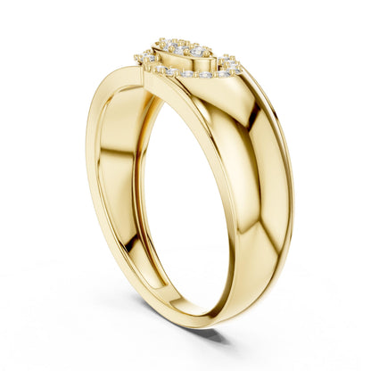 Riora moissanite statement band ring for women, dainty wedding and anniversary stackable bridal jewelry with sparkling stones.