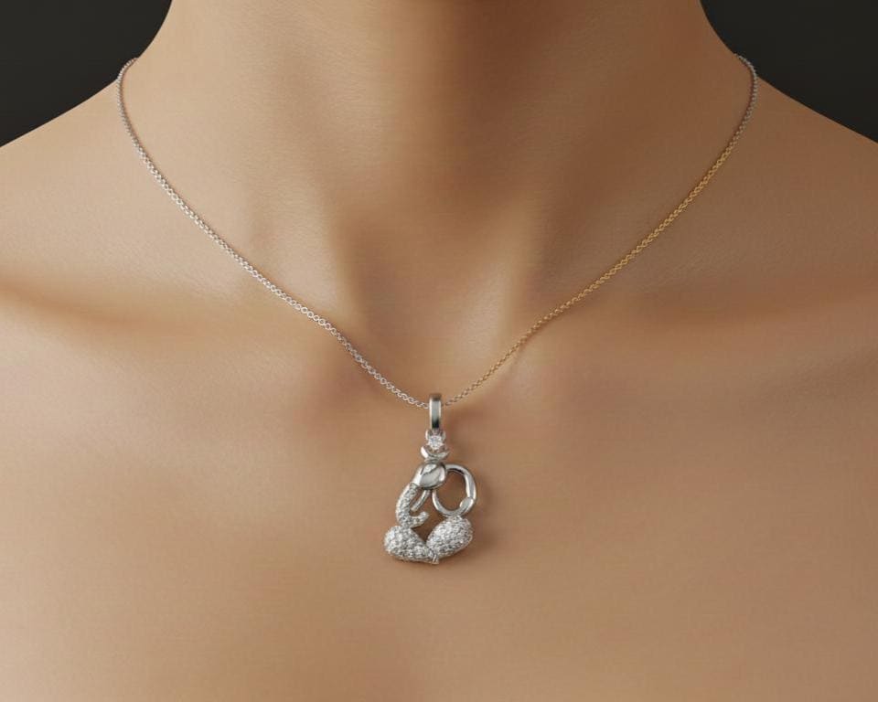 Moissanite Heart Pendant Necklace | Hypoallergenic | Gold, Rose Gold, Silver