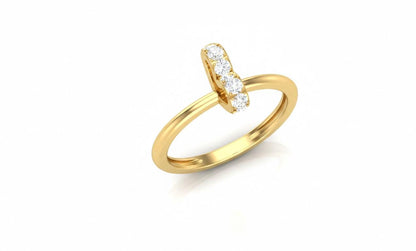 Moissanite Bar Ring | Dainty Diamond Look Ring | Hypoallergenic Stackable Promise Ring