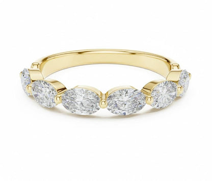 Oval CZ Eternity Band Ring | Hypoallergenic Gold Rose Gold Silver | Anniversary Promise Ring for Her