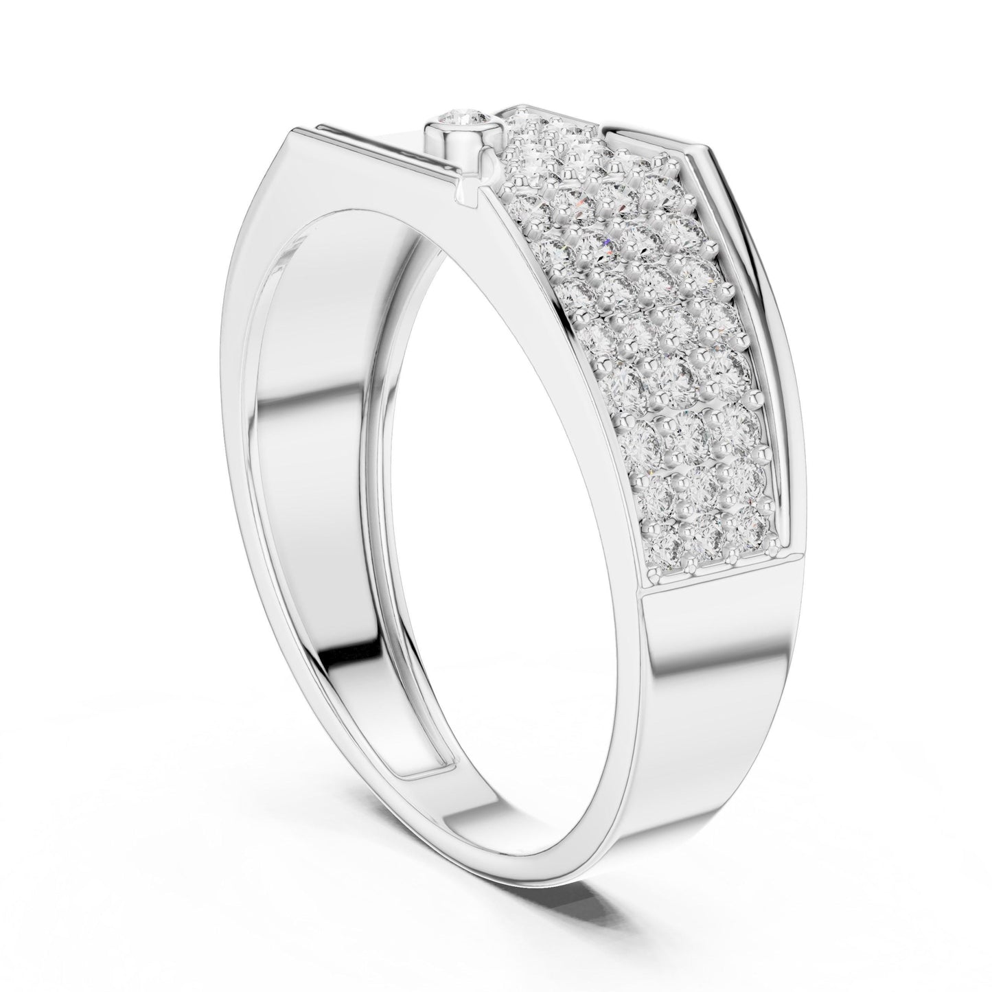Riora luxury CZ statement ring for men and women with gold and silver band, hypoallergenic wedding or anniversary gift