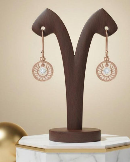 Moissanite Sunburst Drop Earrings | Hypoallergenic Dangle Earrings | Gold, Rose Gold & Silver