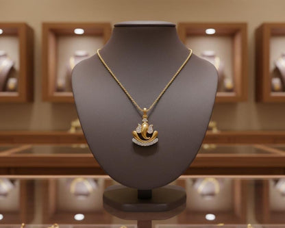Moissanite Lotus Pendant Necklace | Hypoallergenic Symbolic Jewelry | Gold, Rose Gold, Silver