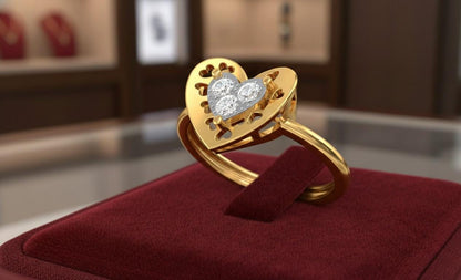 Moissanite Heart Ring for Women | Gold, Rose Gold & Silver | Sizes 5–11 | Romantic Promise & Valentine Gift