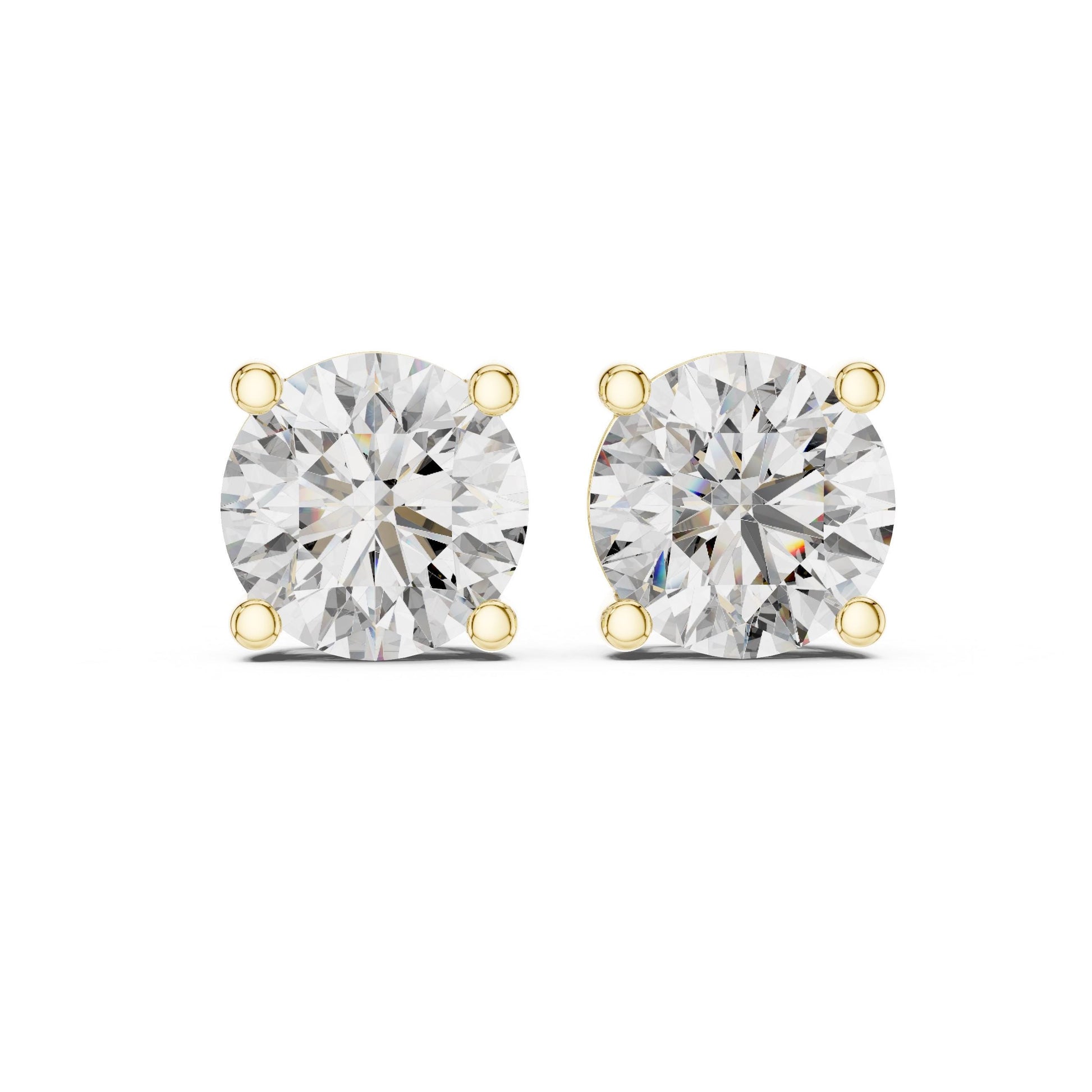 Riora 8mm round cut moissanite diamond stud earrings for women, minimalist sparkling jewelry with a luxurious finish.
