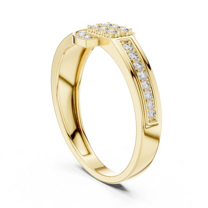 Riora luxury moissanite diamond buckle ring in silver with a minimalist design, elegant bridal jewelry for women.