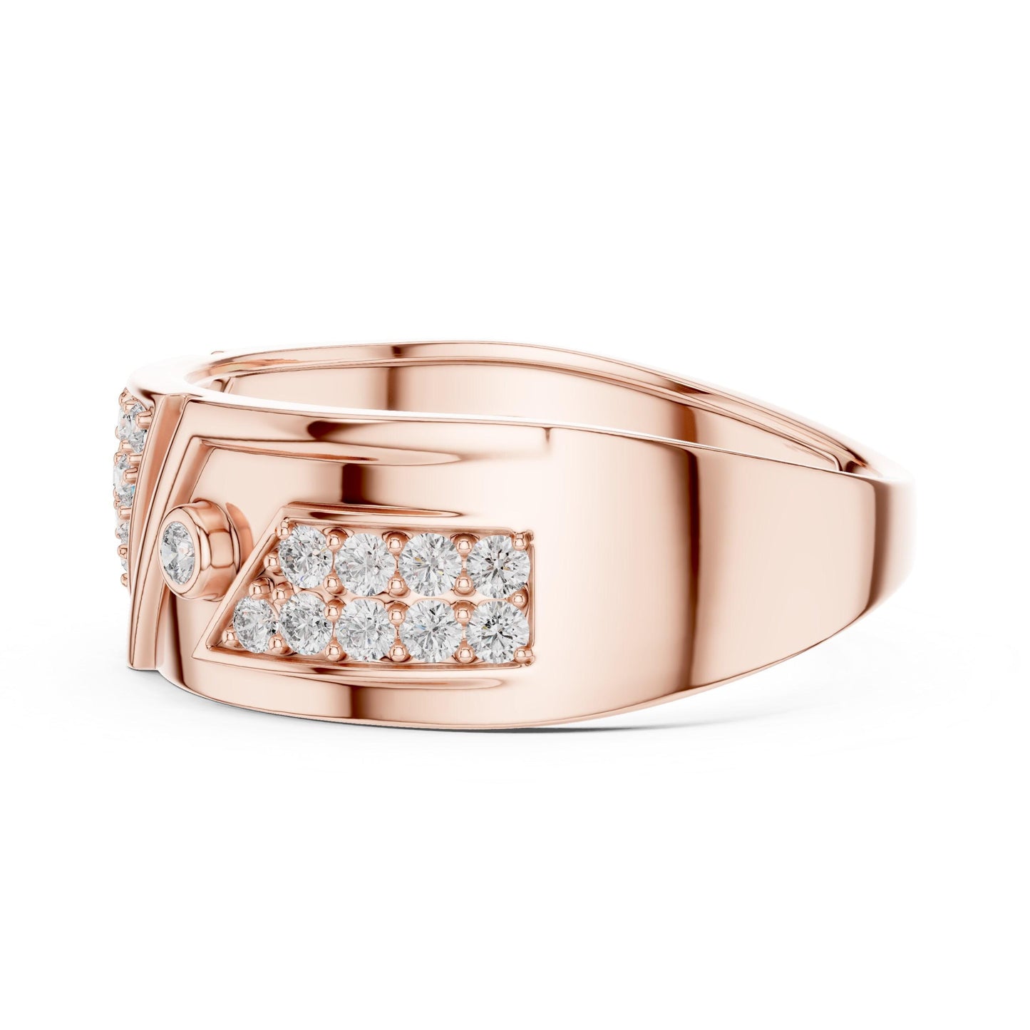 Gold moissanite statement ring featuring bold design, perfect for bridal or birthday gift, with elegant jewelry style.