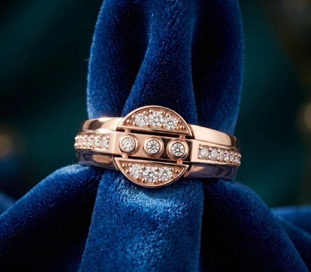 Riora luxury moissanite diamond statement ring in gold and silver, bold cocktail design, perfect for bridal or anniversary jewelry