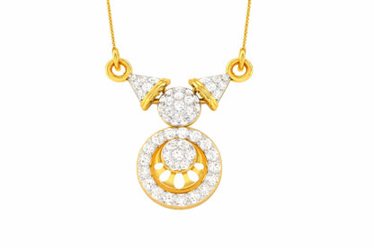 Riora moissanite statement pendant necklace with bridal halo drop design in rose gold and silver for women’s wedding jewelry