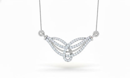 Moissanite Wave Pendant Necklace for Women | Gold, Rose Gold & Silver | Elegant Minimalist Jewelry