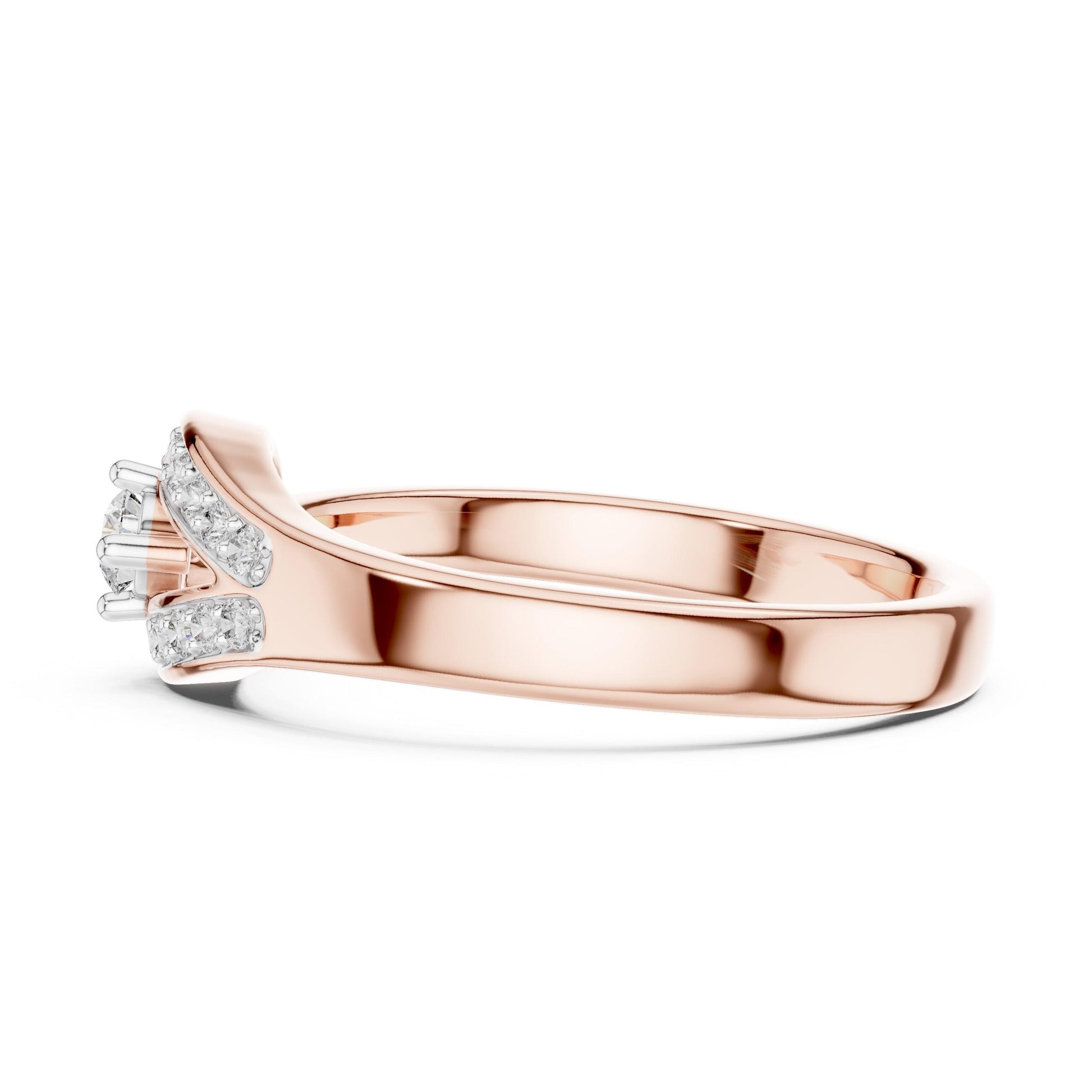 Riora twisted halo moissanite diamond engagement ring in solid gold with vintage style, bridal wedding jewelry.