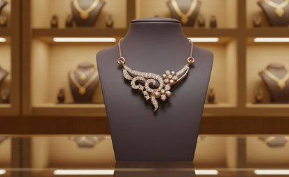 Moissanite Floral Leaf Pendant Necklace for Women | Gold, Rose Gold & Silver | Elegant Gift for Her