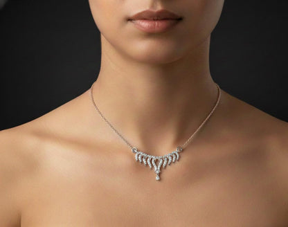 Moissanite Bridal Pendant 22 Inch Adjustable Chain