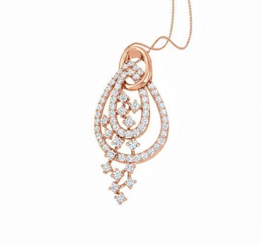 Silver moissanite teardrop pendant necklace with gold and rose gold accents, hypoallergenic bridal jewelry, elegant Valentine gift