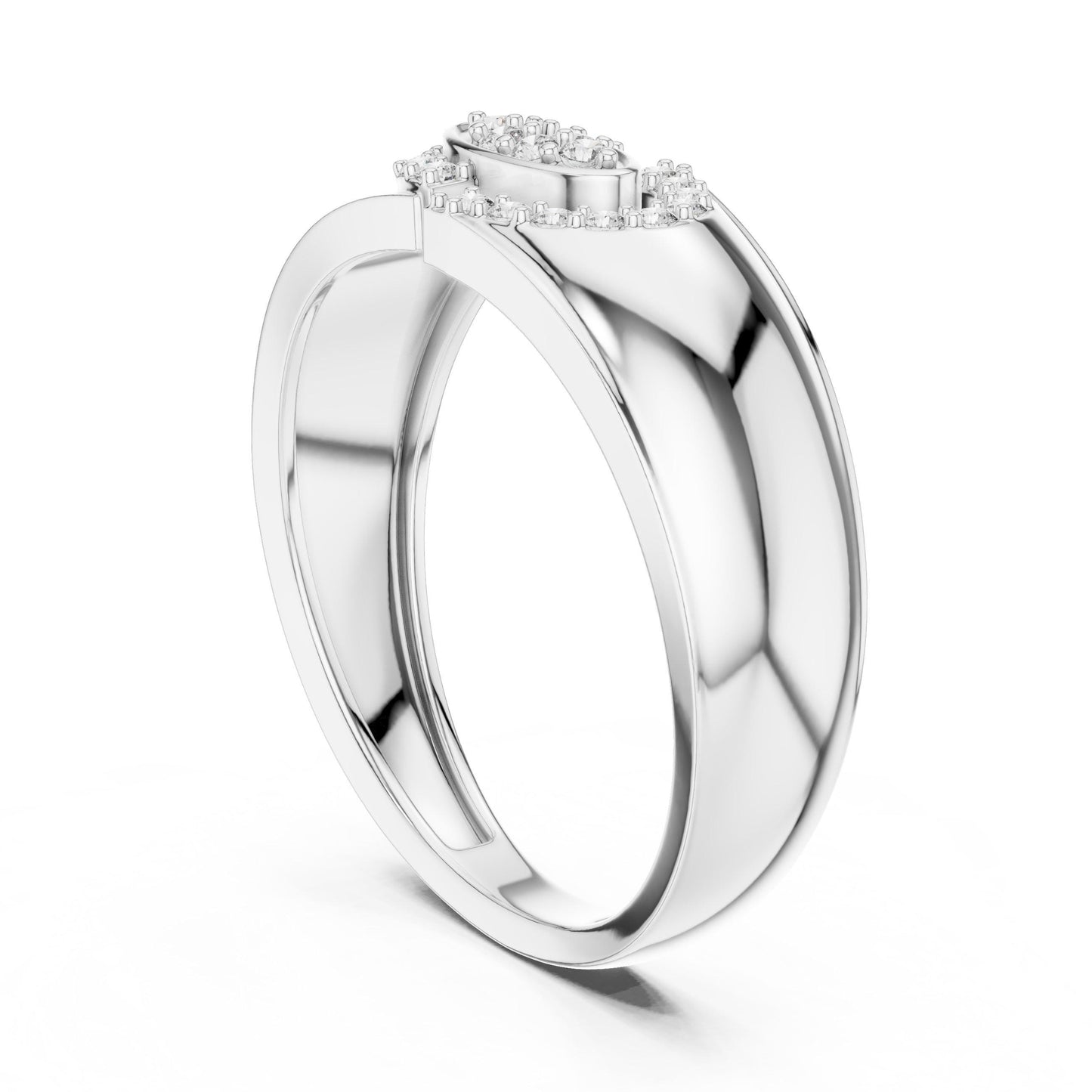 Riora moissanite statement band ring for women, dainty wedding and anniversary stackable bridal jewelry with sparkling stones.