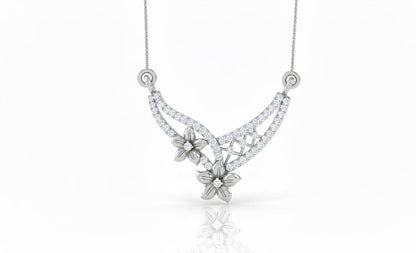 Moissanite Floral Pendant Necklace | Dainty Flower Jewelry for Women | Gold, Rose Gold & Silver