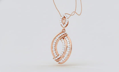 Moissanite Oval Pendant Necklace | Rose Gold, Adjustable Chain