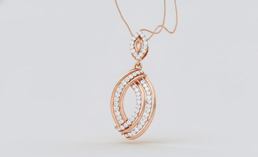 Moissanite Oval Pendant Necklace | Rose Gold, Adjustable Chain