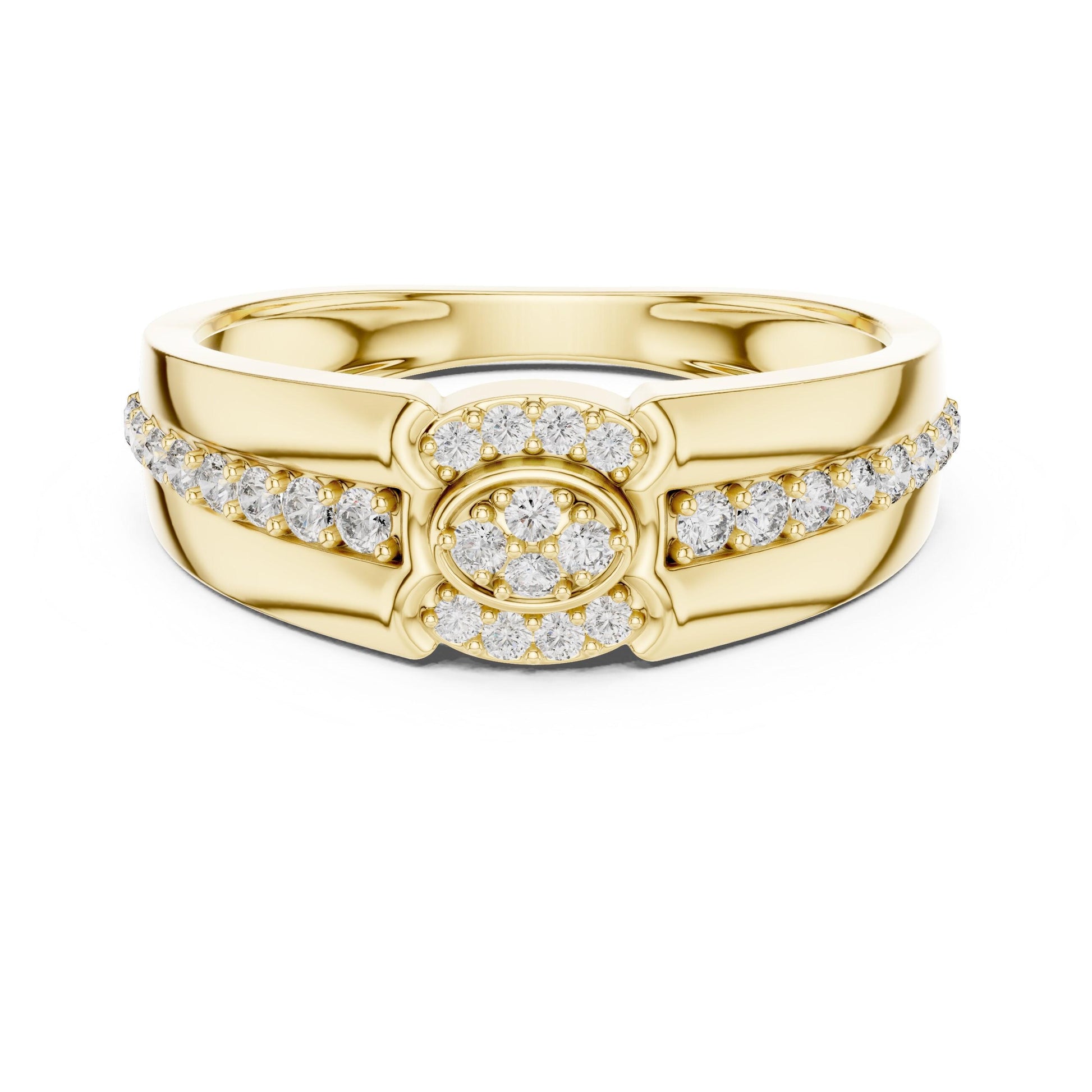 Riora luxury diamond halo rose gold engagement ring with dainty design, elegant wedding jewelry for her.