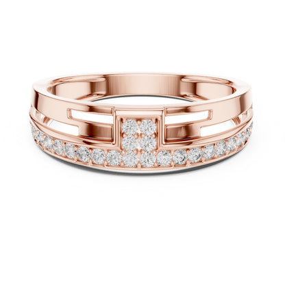 Riora luxury CZ band ring for women in gold and silver, hypoallergenic nickel-free wedding and anniversary jewelry.