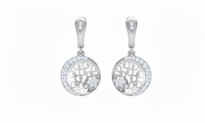 Moissanite Circle Drop Earrings in Gold Rose Gold Silver | Hypoallergenic Luxury Dangle Earring Gift for Women