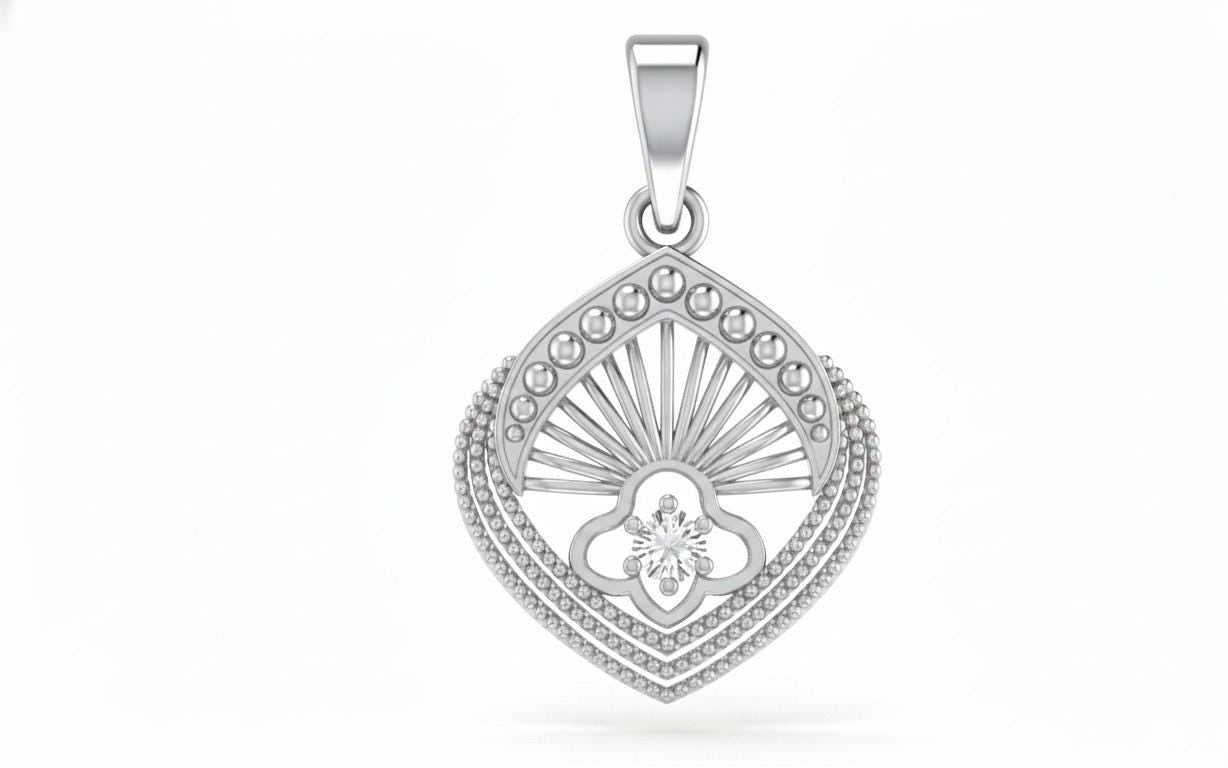 Moissanite Pendant Necklace | Hypoallergenic Teardrop Sunburst Design | Gold, Rose Gold, Silver