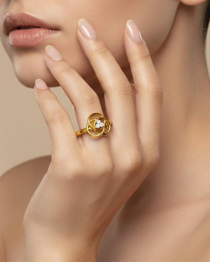 Moissanite Knot Ring for Women | Gold, Rose Gold & Silver | Sizes 5–11 | Promise, Anniversary & Valentine Gift
