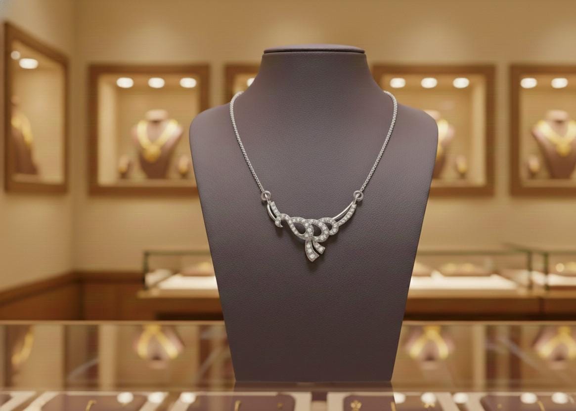 Moissanite Pendant Necklace | Non-Allergenic, Adjustable 22 Inch Chain