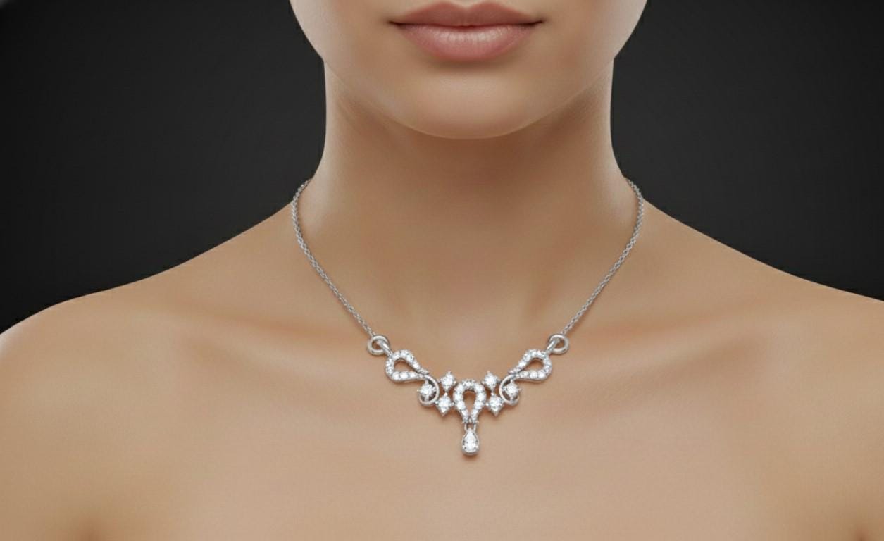 Moissanite Teardrop Pendant Necklace for Women | Gold, Rose Gold & Silver | Adjustable 22" Chain | Bridal & Anniversary Gift