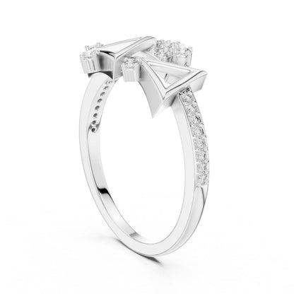 Geometric Triangle CZ Ring | Gold Silver Rose Gold Stackable Statement Ring