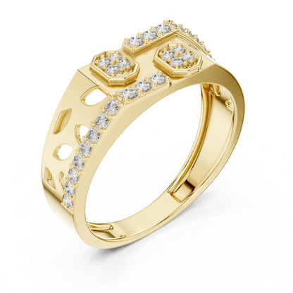 Riora moissanite diamond gold stackable wedding band with minimalist design, perfect for engagement or anniversary celebrations.