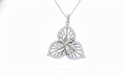 Moissanite Flower Pendant Necklace, Gold Rose Silver Floral Charm, 22in Adjustable Chain, Elegant