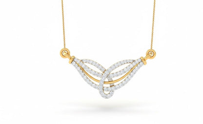 Moissanite Wave Pendant Necklace for Women | Gold, Rose Gold & Silver | Elegant Minimalist Jewelry